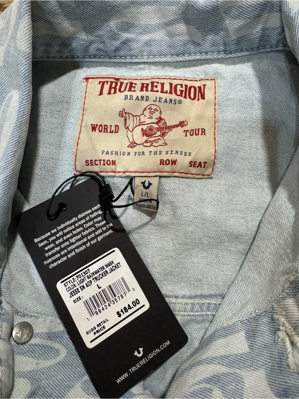 True Religion Jesse AOP Trucker Jacket NWT Mens